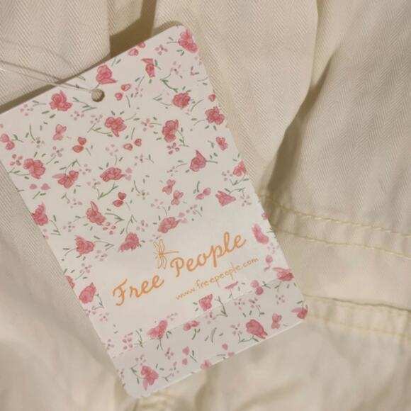 Free People Ecru Long Line Shirt Dress Jacket – NWT Size Small - Picture 4 of 4